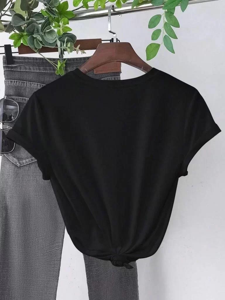 Baskılı Kadın T-shirt - Siyah