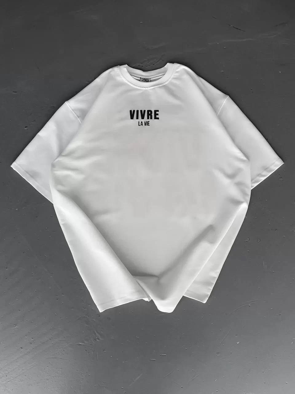 Baskılı Oversize Bisiklet Yaka T-shirt - Beyaz