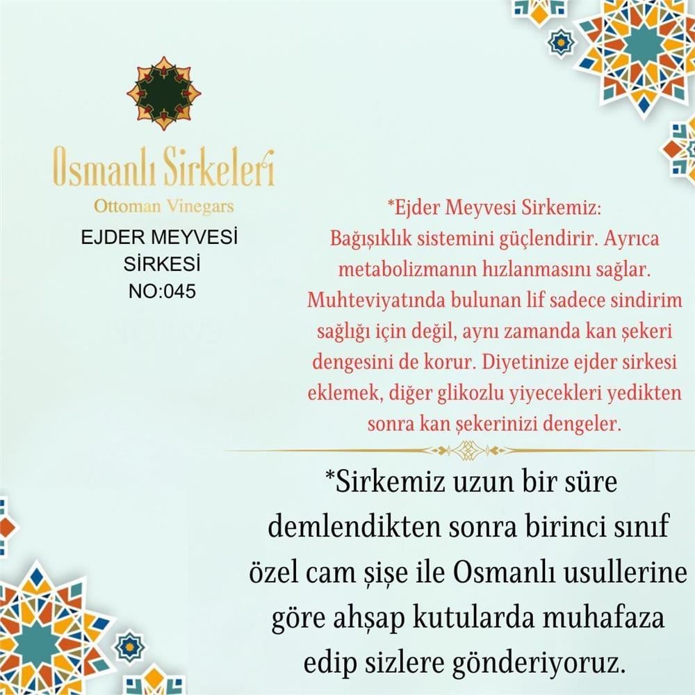 Egzotik - 02. Ejder Meyvesi Sirkesi - 500 ml