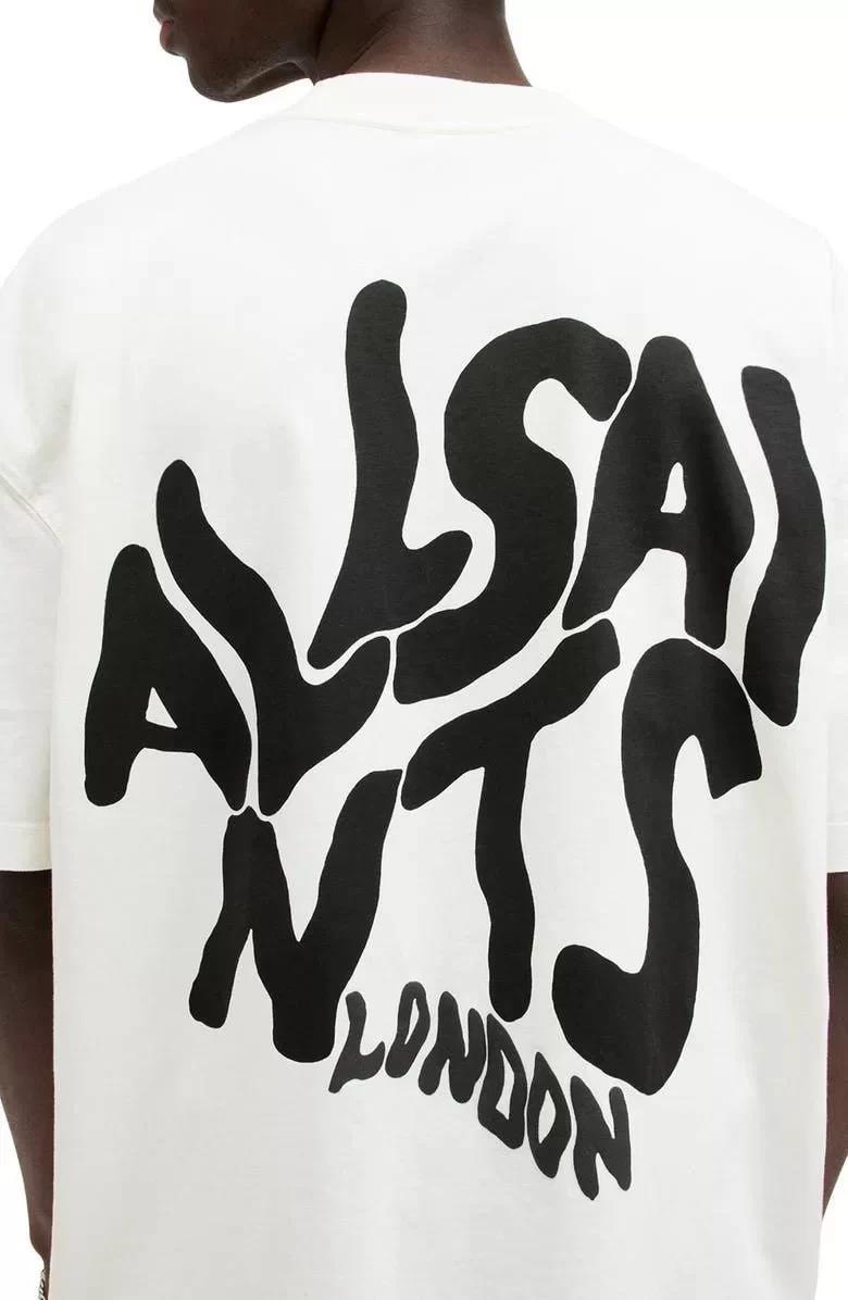 Erkek Baskılı Oversize T-shirt - Beyaz