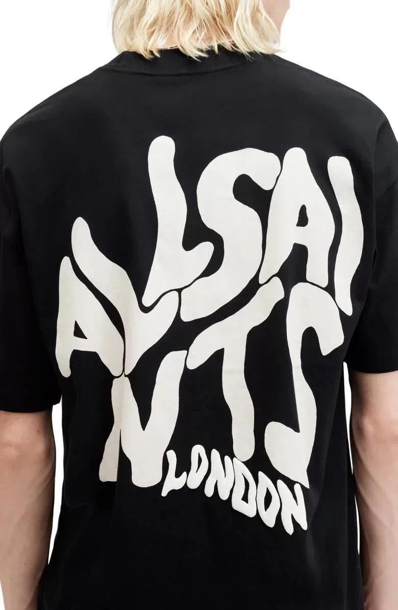 Erkek Baskılı Oversize T-shirt - Siyah