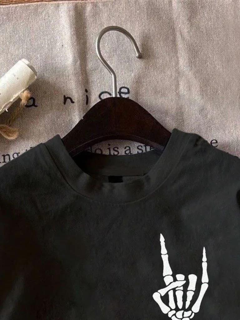 Erkek Baskılı Oversize T-shirt - Siyah