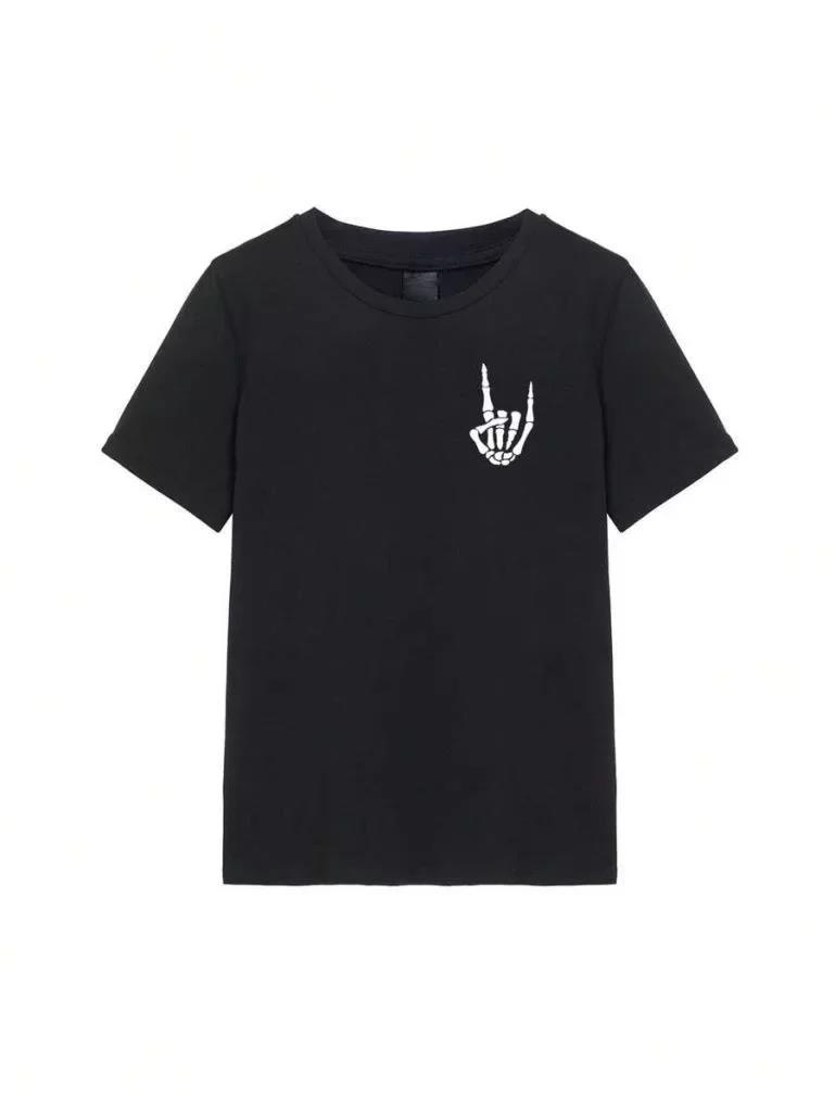 Erkek Baskılı Oversize T-shirt - Siyah