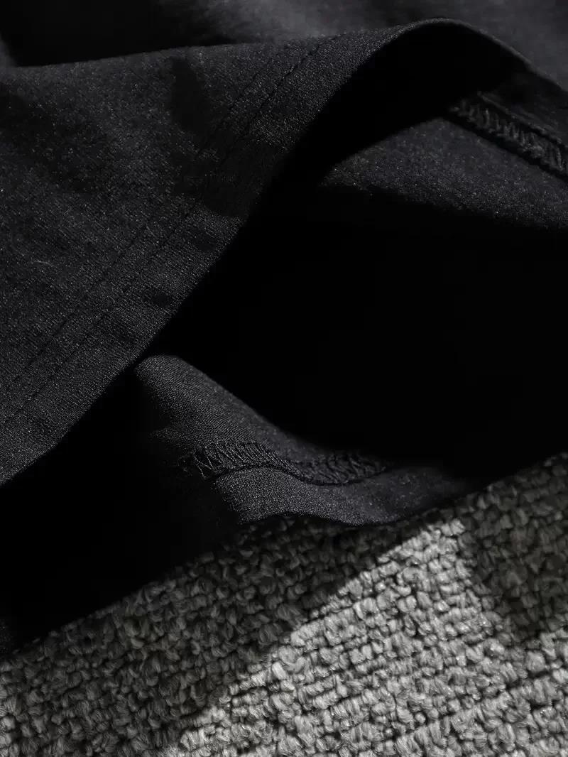 Erkek Dağ Grafikli Tişört, Yaz için Büyük Beden Rahat T-shirt - Siyah