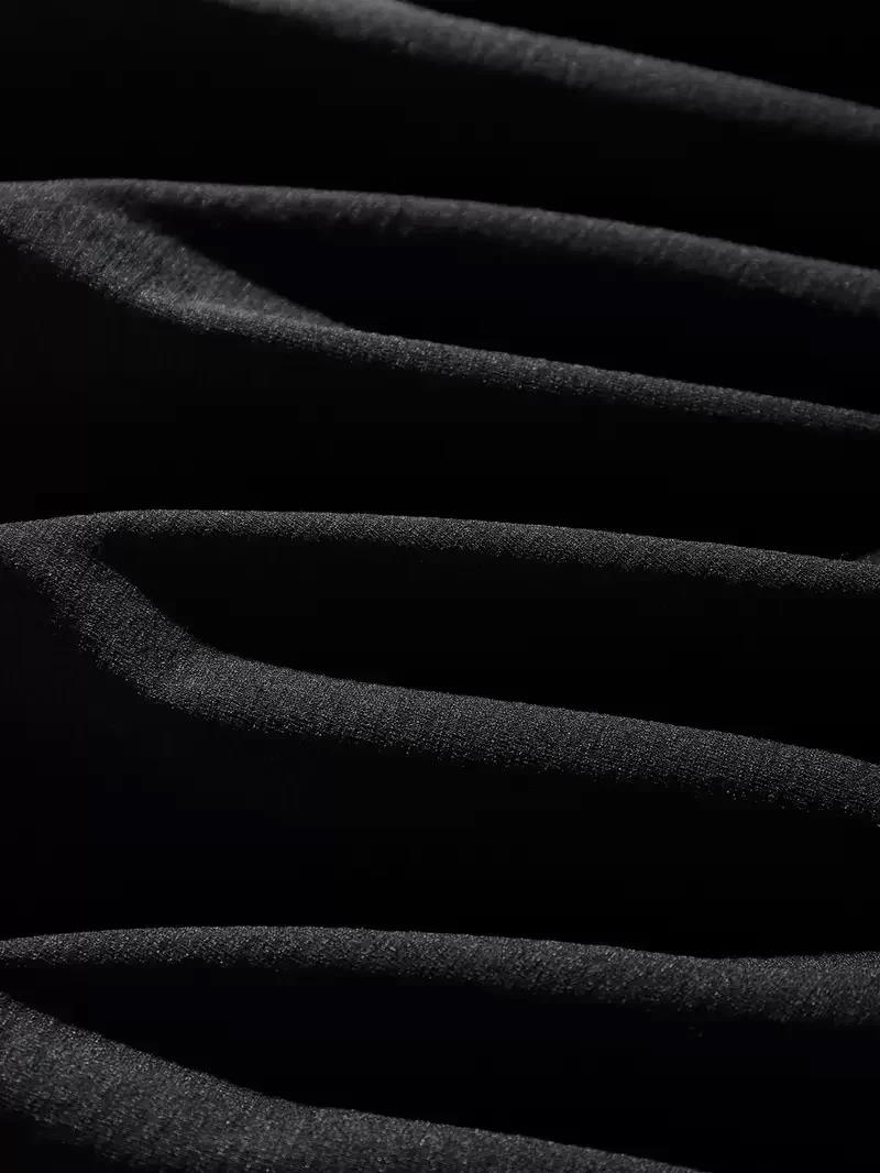 Erkek Dağ Grafikli Tişört, Yaz için Büyük Beden Rahat T-shirt - Siyah