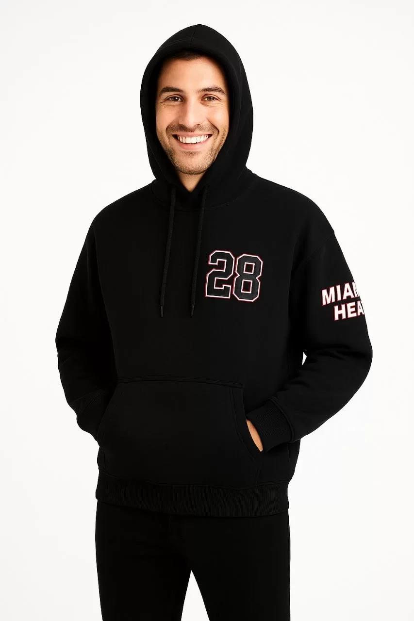 Erkek Kapşonlu Sweatshirt – Oversize Üç İplik Şardonlu Hoodie, “Other Lives” Ön & Arka Baskılı, Kanguru Cepli, Kışlık Rahat Günlük Stil - Siyah