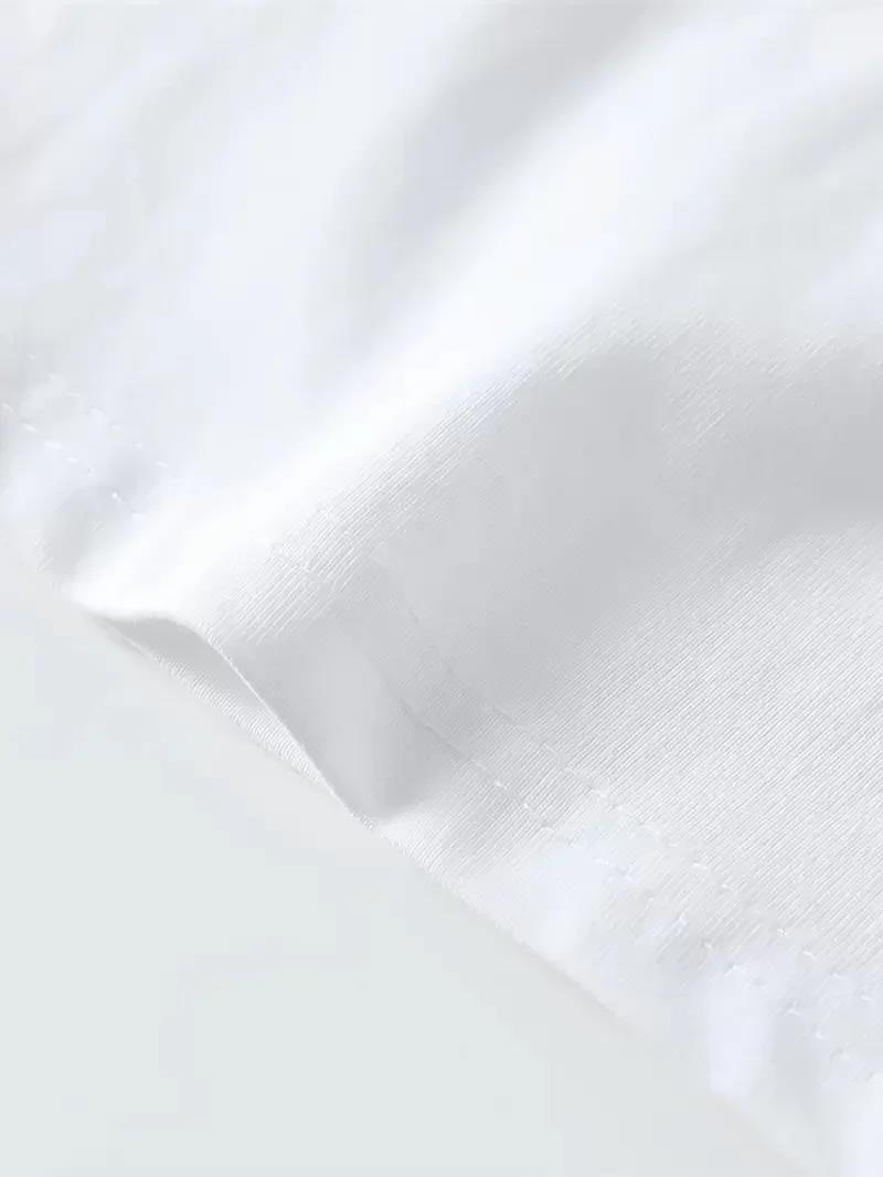 Eşsiz Baskı Tasarımlı Şık Büyük Beden Erkek Tişörtü - Rahat Polyester, Makinede Yıkanabilir, Yuvarlak Yaka - Her Mevsim İçin Mükemmel - Beyaz