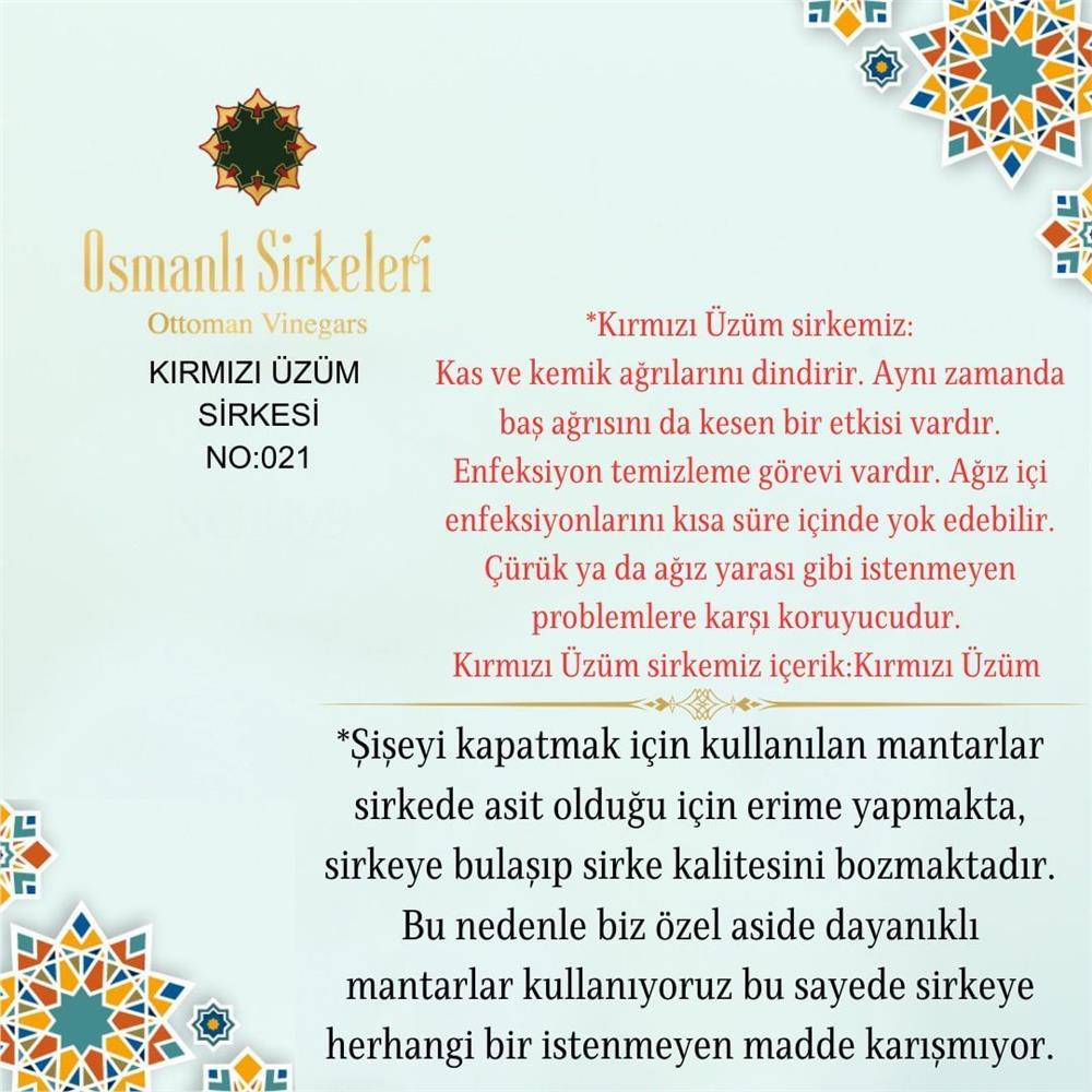 Geleneksel - 01. Kırmızı Üzüm Sirkesi - 500 ml