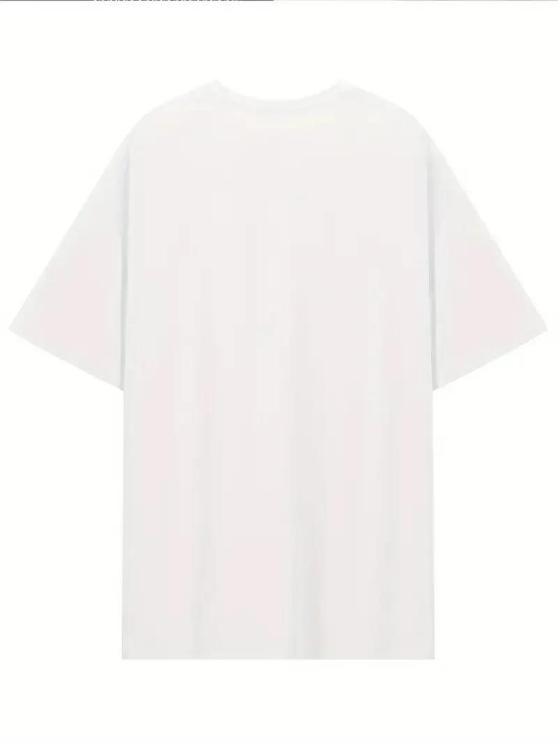 [Günlük T-Shirt] Hafif Kadın Günlük T-Shirt | Bol Kesim, Kısa Kollu, Yuvarlak Yaka, Eğlenceli Karikatür Ayı ve 