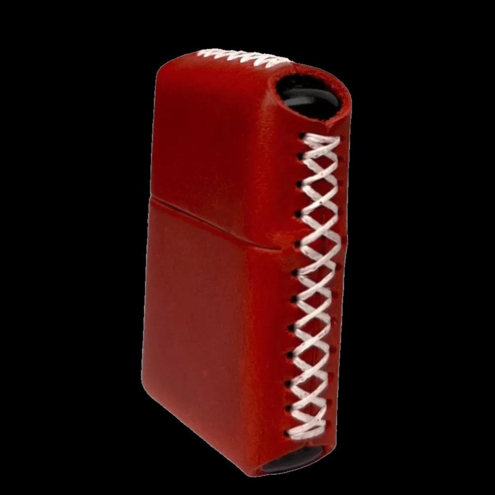 Handmade El Yapımı Hakiki Deri Zippo Modeli Çakmak - AG02001 - Kırmızı