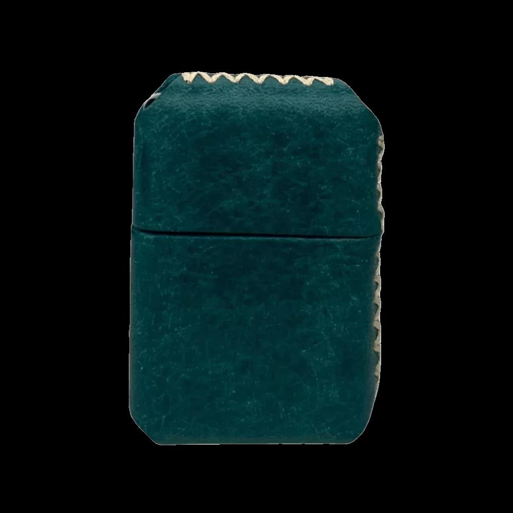 Handmade El Yapımı Hakiki Deri Zippo Modeli Çakmak - AG02001 - Petrol Yeşili