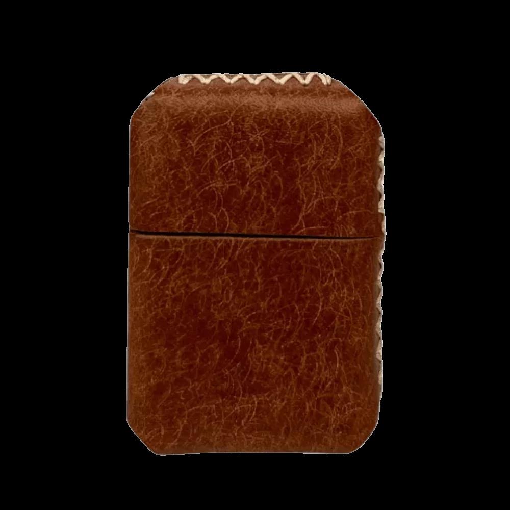 Handmade El Yapımı Hakiki Deri Zippo Modeli Çakmak - AG02001 - Kahverengi