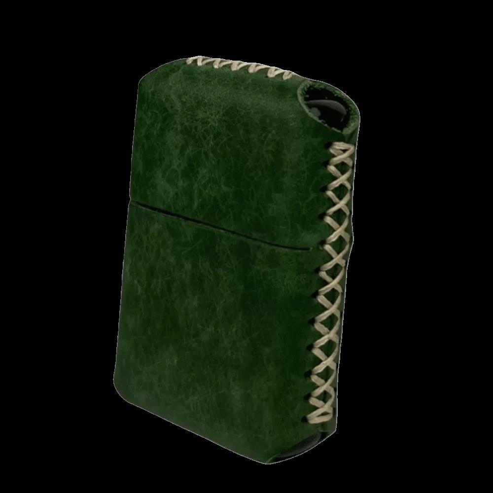 Handmade El Yapımı Hakiki Deri Zippo Modeli Çakmak - AG02001 - Yeşil