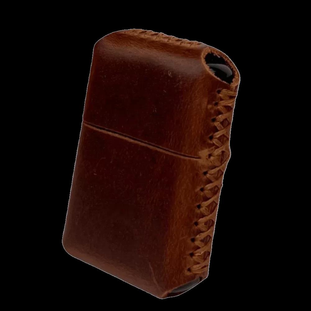Handmade El Yapımı Hakiki Deri Zippo Modeli Çakmak - AG02001 - Koyu Kahverengi