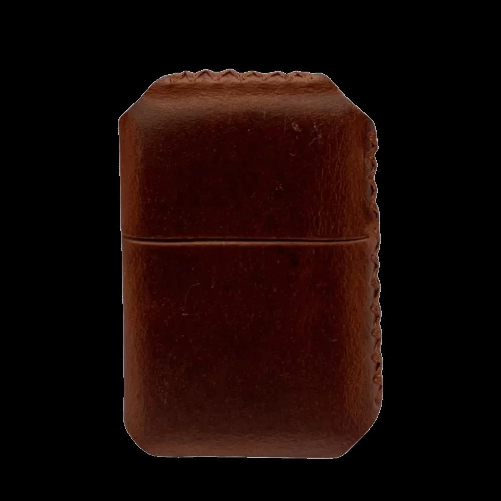 Handmade El Yapımı Hakiki Deri Zippo Modeli Çakmak - AG02001 - Koyu Kahverengi