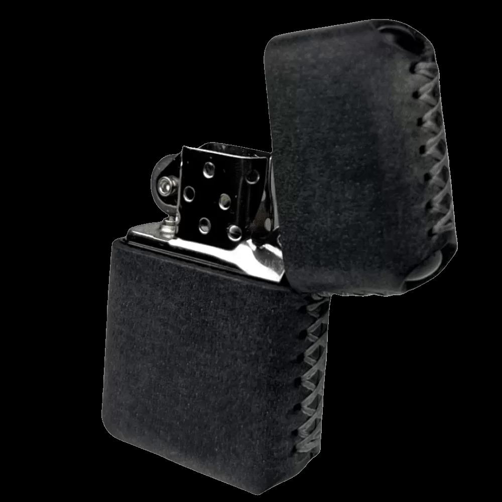 Handmade El Yapımı Hakiki Deri Zippo Modeli Çakmak - AG02001 - Antrasit