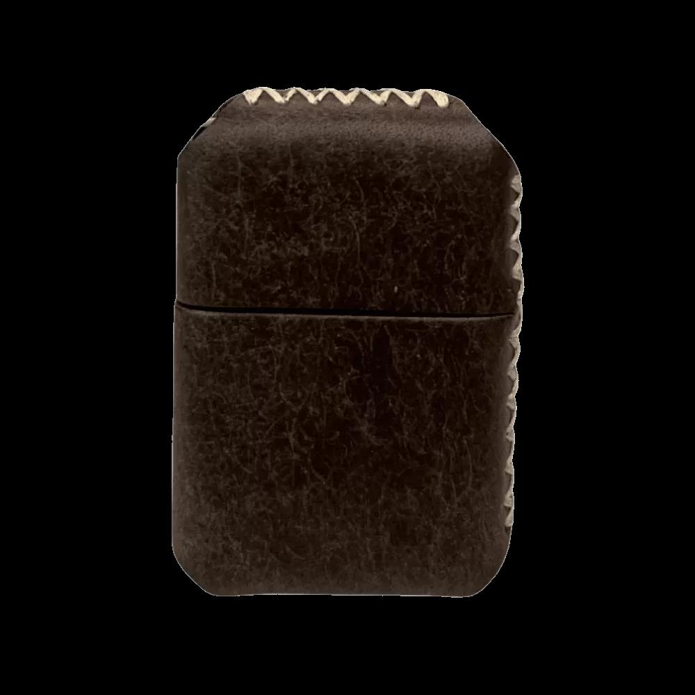 Handmade El Yapımı Hakiki Deri Zippo Modeli Çakmak - AG02001 - Koyu Vizon