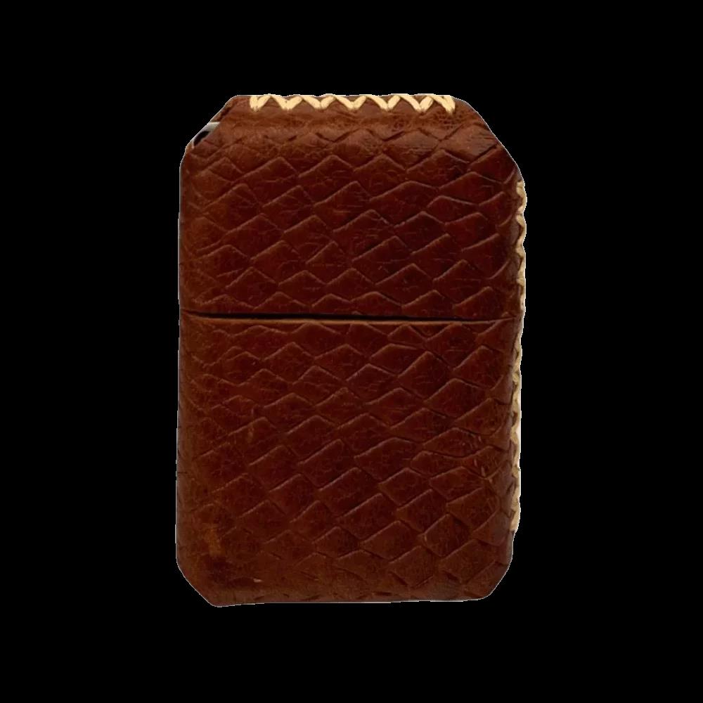 Handmade El Yapımı Hakiki Deri Zippo Modeli Çakmak - AG02001 - Taba