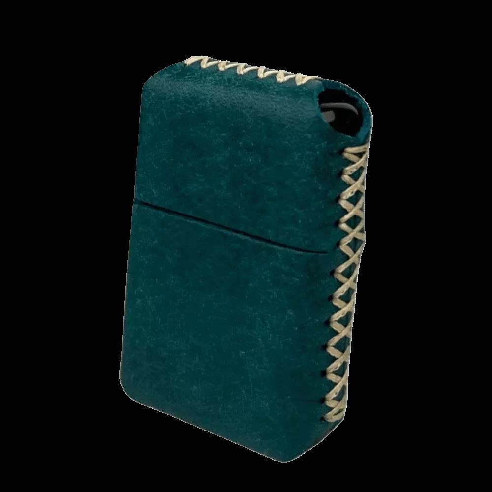 Handmade El Yapımı Hakiki Deri Zippo Modeli Çakmak - AG02001 - Petrol Yeşili