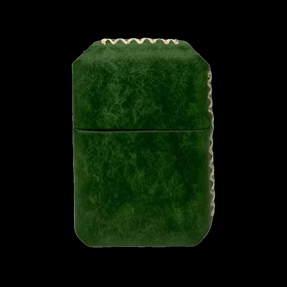 Handmade El Yapımı Hakiki Deri Zippo Modeli Çakmak - AG02001 - Yeşil