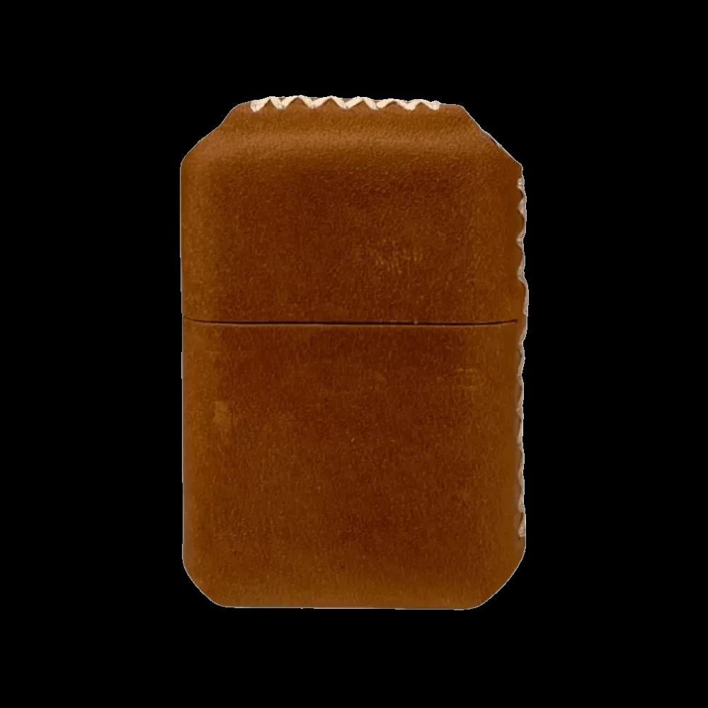 Handmade El Yapımı Hakiki Deri Zippo Modeli Çakmak - AG02001 - Açık Kahverengi