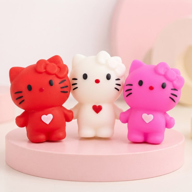 Hello Kitty Tasarımlı Squishy - 12'li Paket - Karışık Renk - Yumuşak Oyuncak