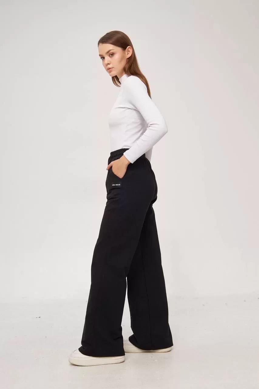 İki iplik Bol Paça Eşofman Pantalon - Siyah