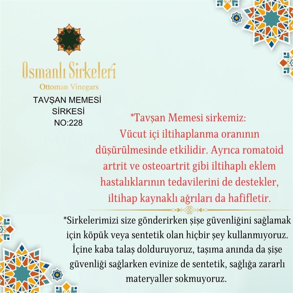 İnfüzyon - 03. Tavşan Memesi Sirkesi - 500 ml