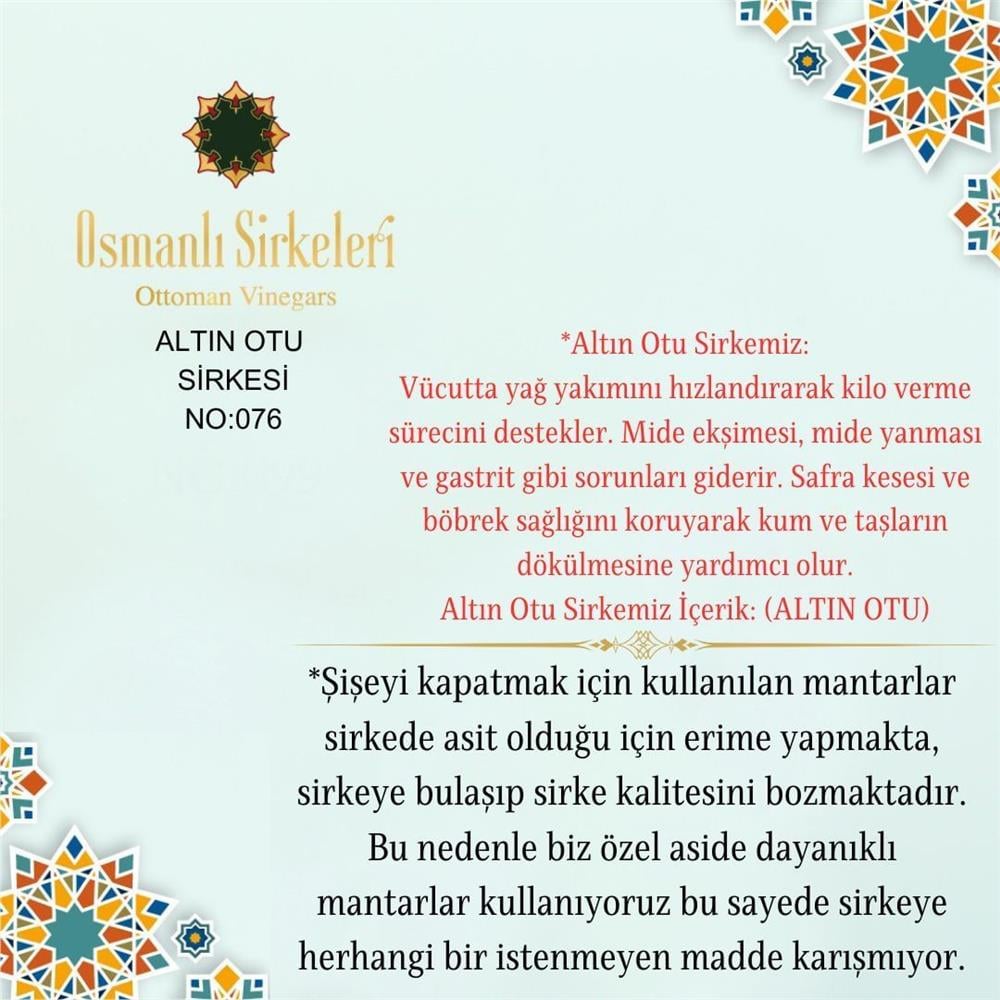 İnfüzyon - 03. Altınotu Sirkesi - 500 ml