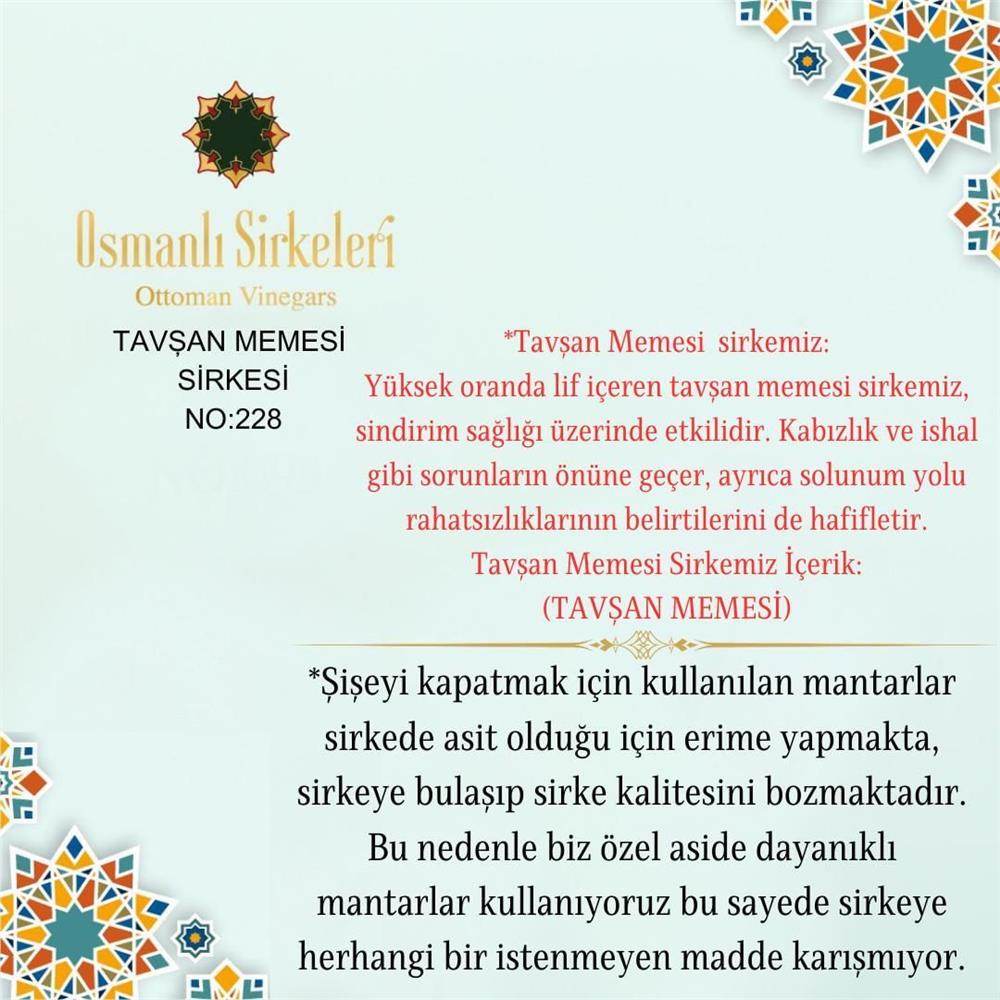 İnfüzyon - 03. Tavşan Memesi Sirkesi - 500 ml