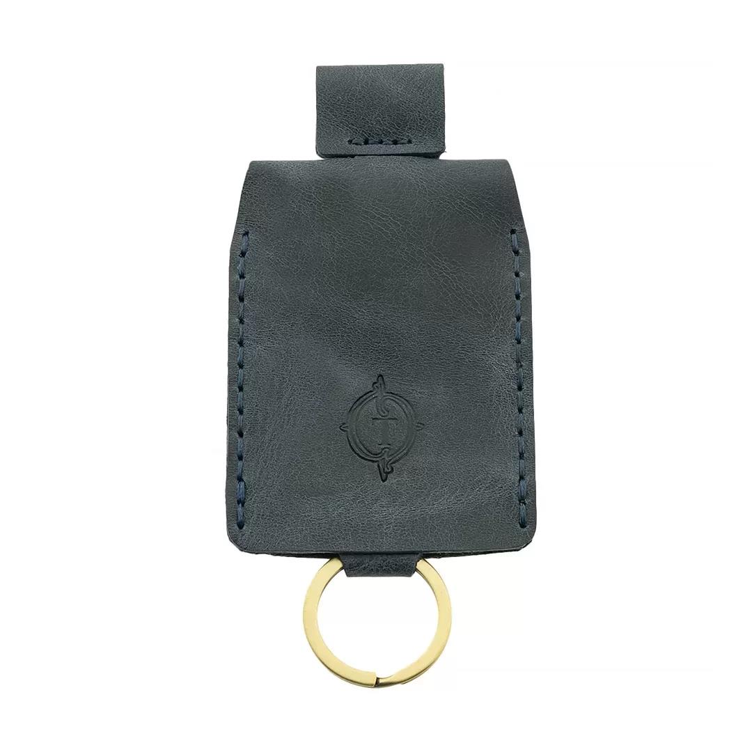 İsme Özel Çıtçıtlı Anahtarlık - % 100 Rainbow Deri - AG01001 - Lacivert