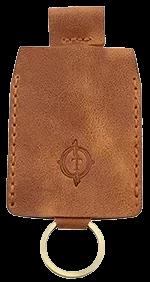 İsme Özel Çıtçıtlı Anahtarlık - % 100 Rainbow Deri - AG01001 - Camel