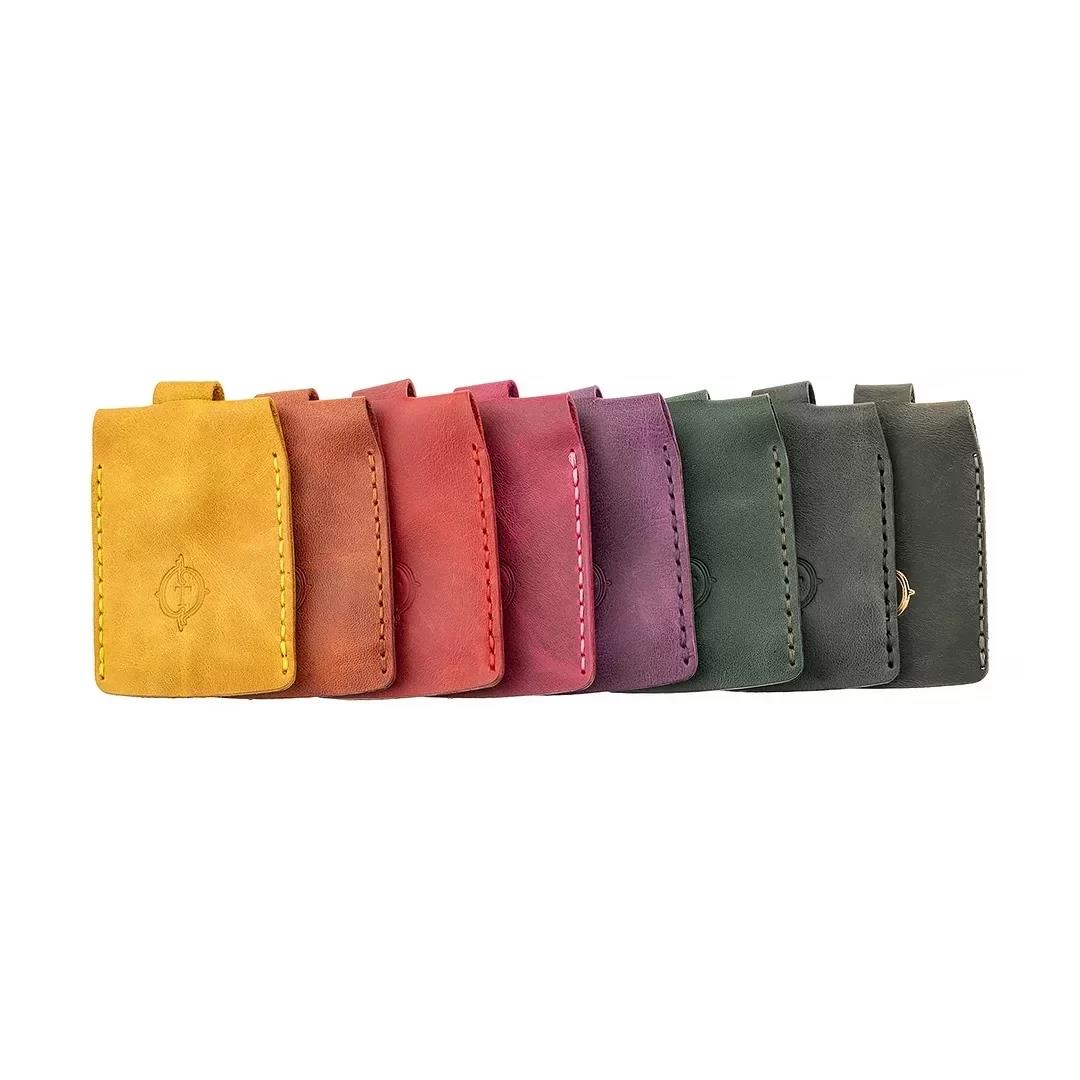 İsme Özel Çıtçıtlı Anahtarlık - % 100 Rainbow Deri - AG01001 - Hardal Sarısı