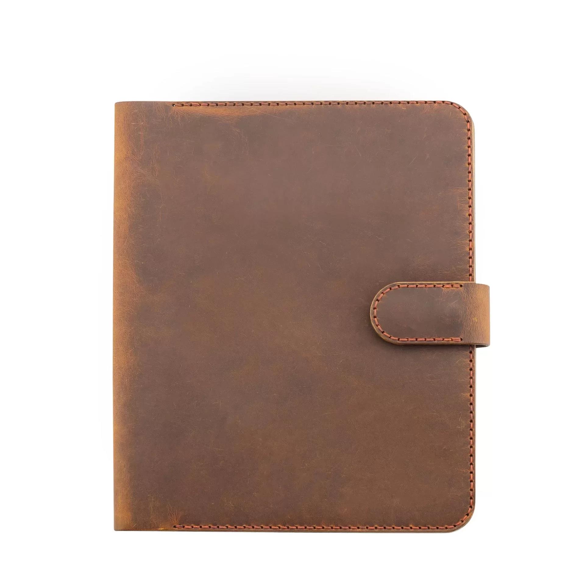 İsme Özel Çıtçıtlı Fonksiyonlu iPad Organizer - %100 Crazy Deri - ET01004 - Taba