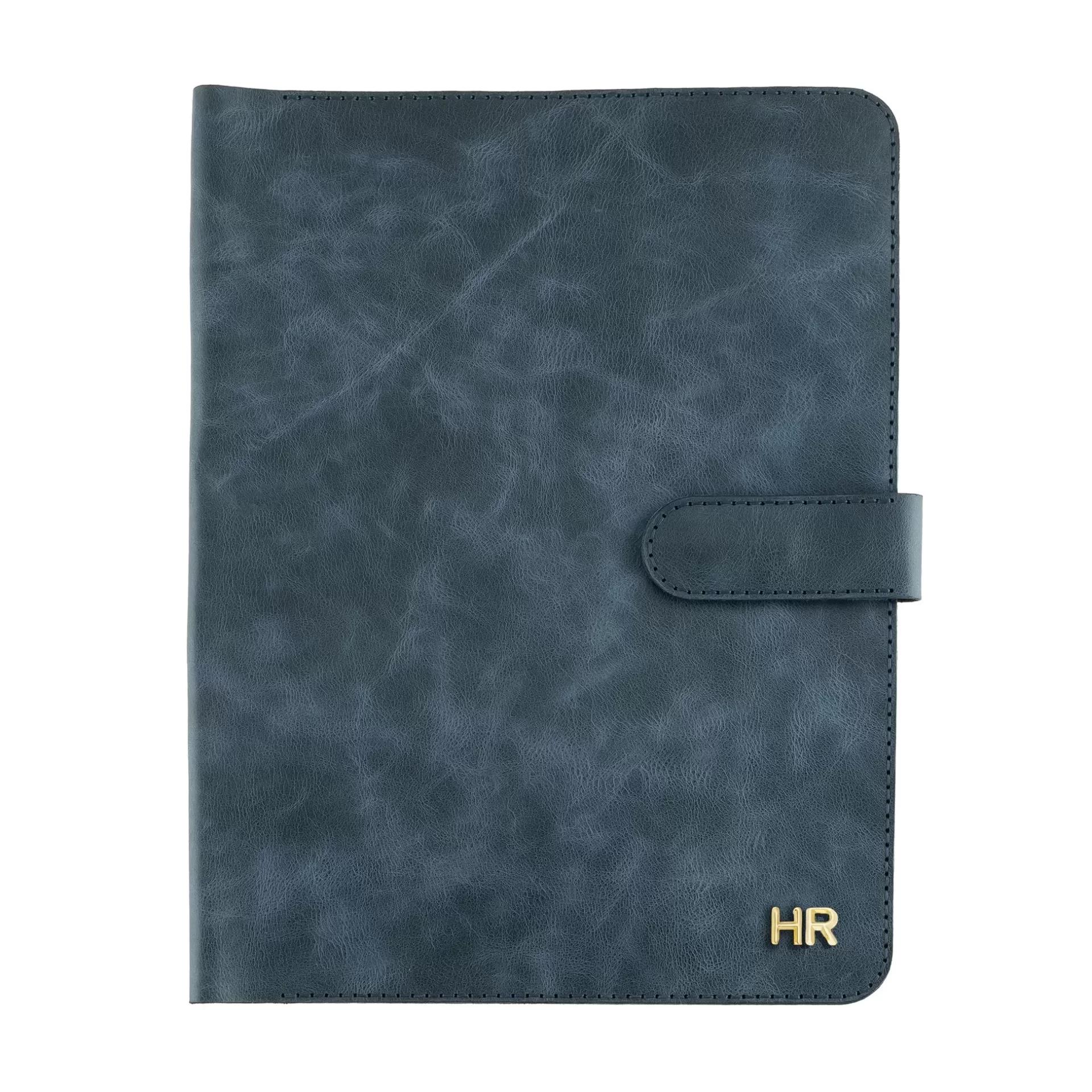 İsme Özel Çıtçıtlı Fonksiyonlu iPad Organizer - %100 Rainbow Deri - ET01002 - Lacivert