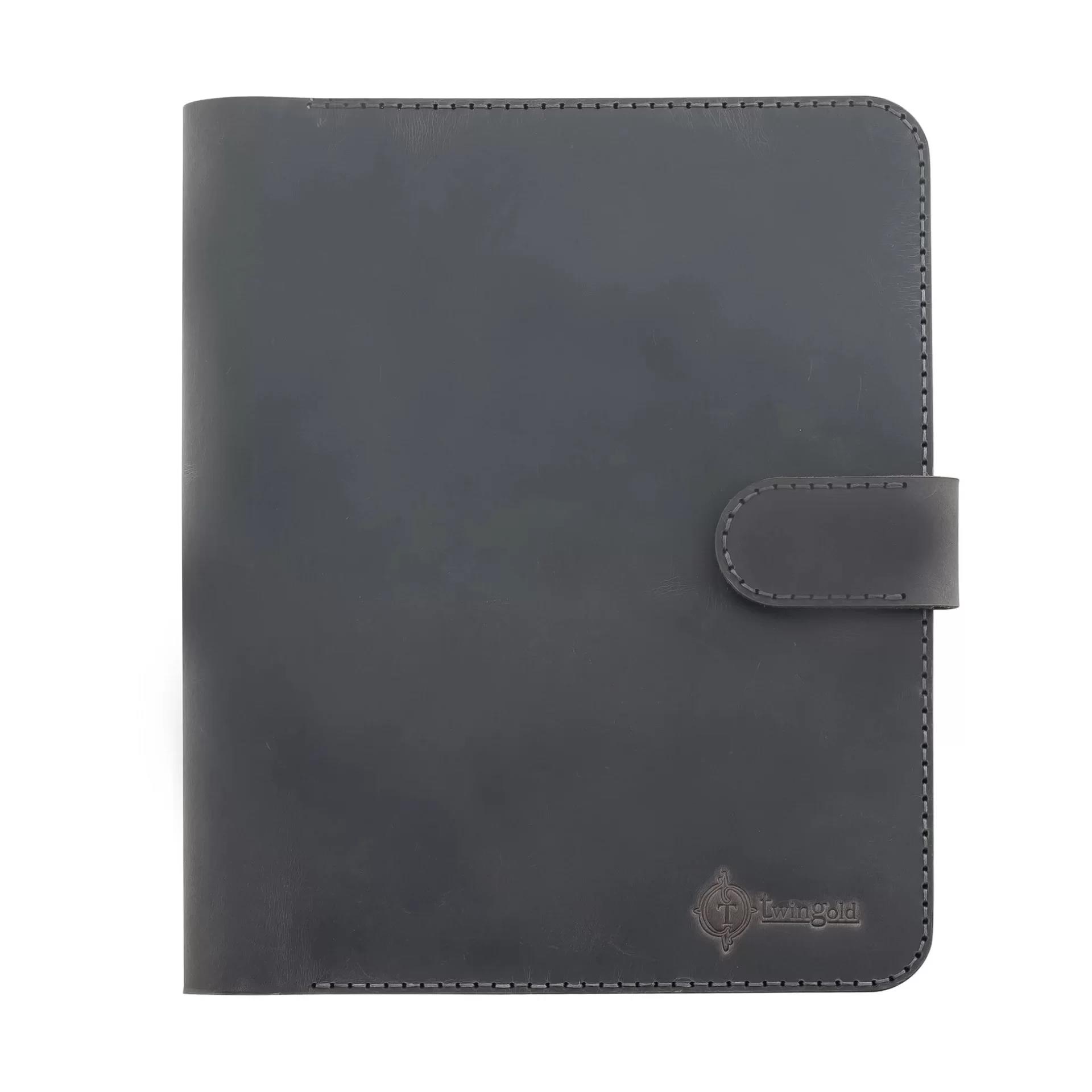 İsme Özel Çıtçıtlı Fonksiyonlu iPad Organizer - %100 Crazy Deri - ET01004 - Antrasit