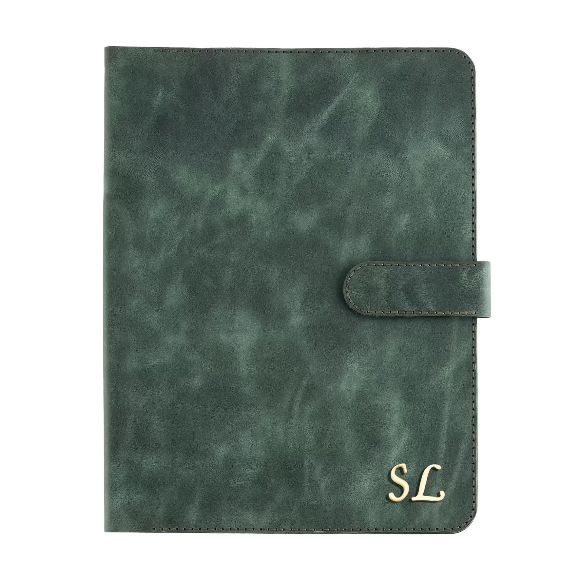 İsme Özel Çıtçıtlı Fonksiyonlu iPad Organizer - %100 Rainbow Deri - ET01002 - Haki