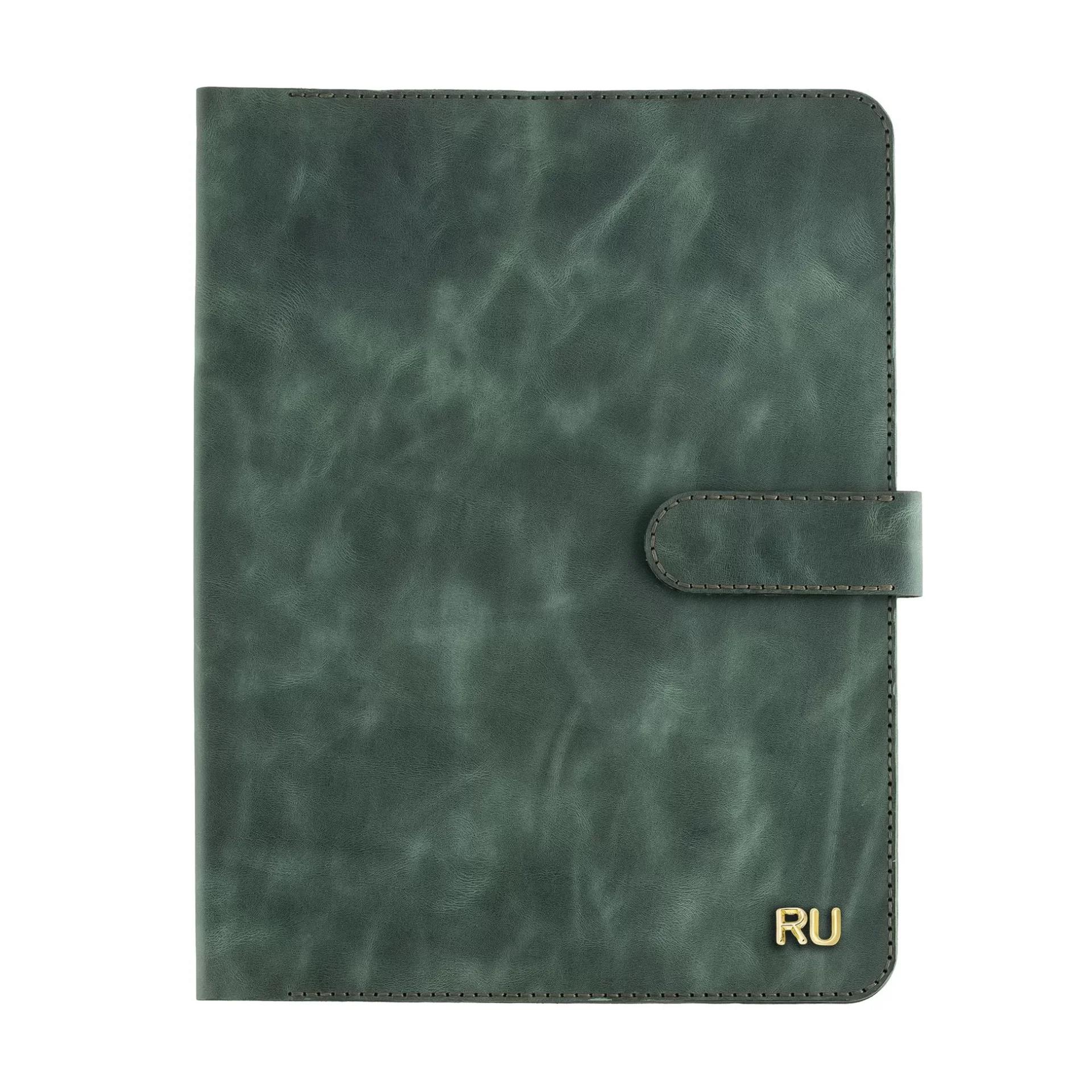 İsme Özel Çıtçıtlı Fonksiyonlu iPad Organizer - %100 Rainbow Deri - ET01002 - Haki