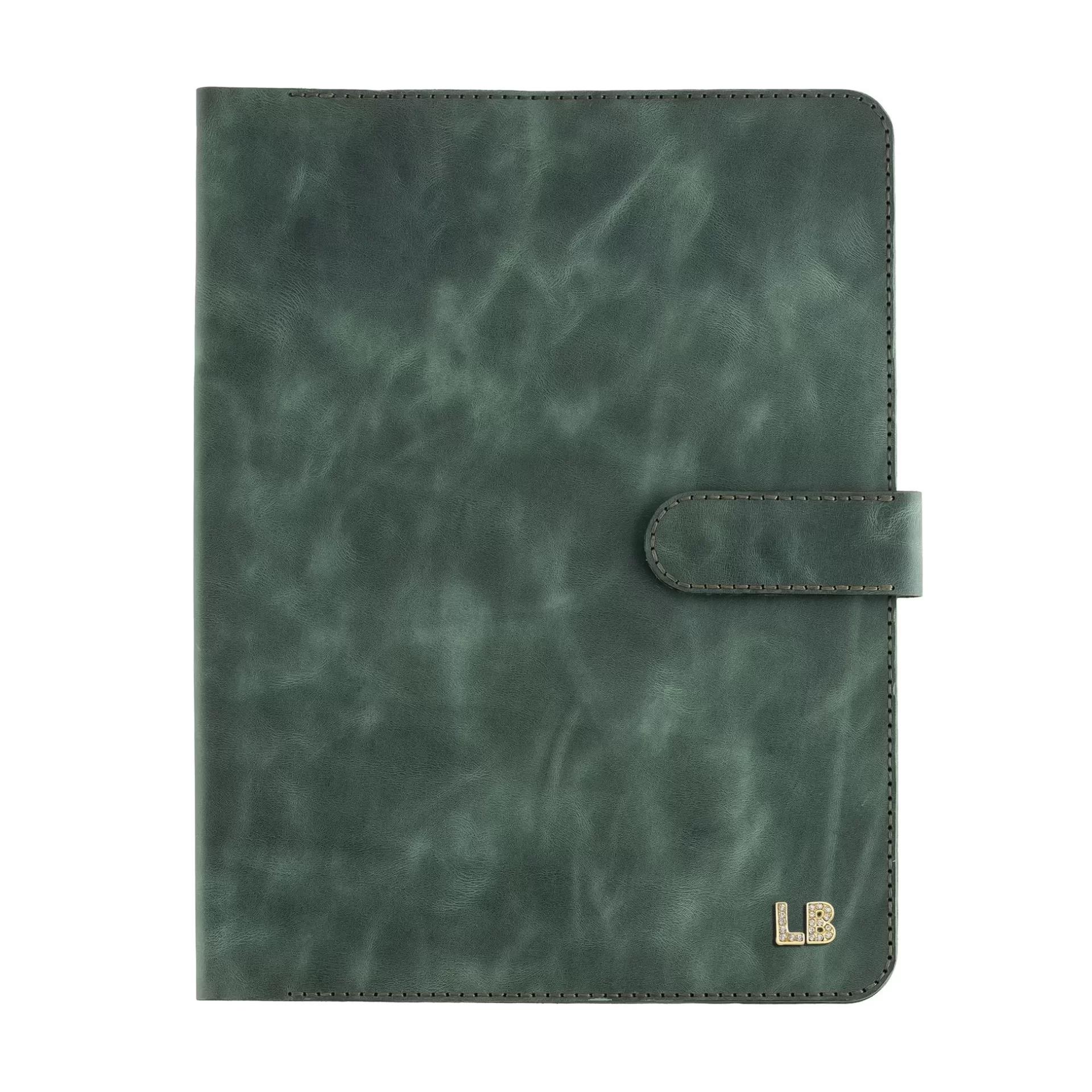 İsme Özel Çıtçıtlı Fonksiyonlu iPad Organizer - %100 Rainbow Deri - ET01002 - Haki