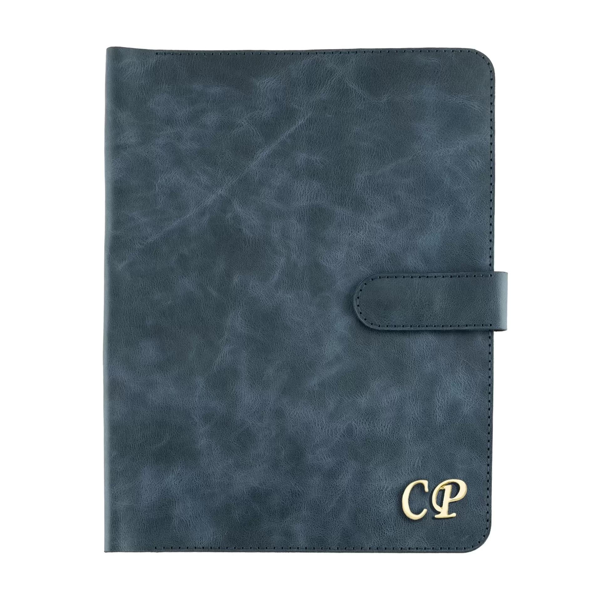 İsme Özel Çıtçıtlı Fonksiyonlu iPad Organizer - %100 Rainbow Deri - ET01002 - Lacivert