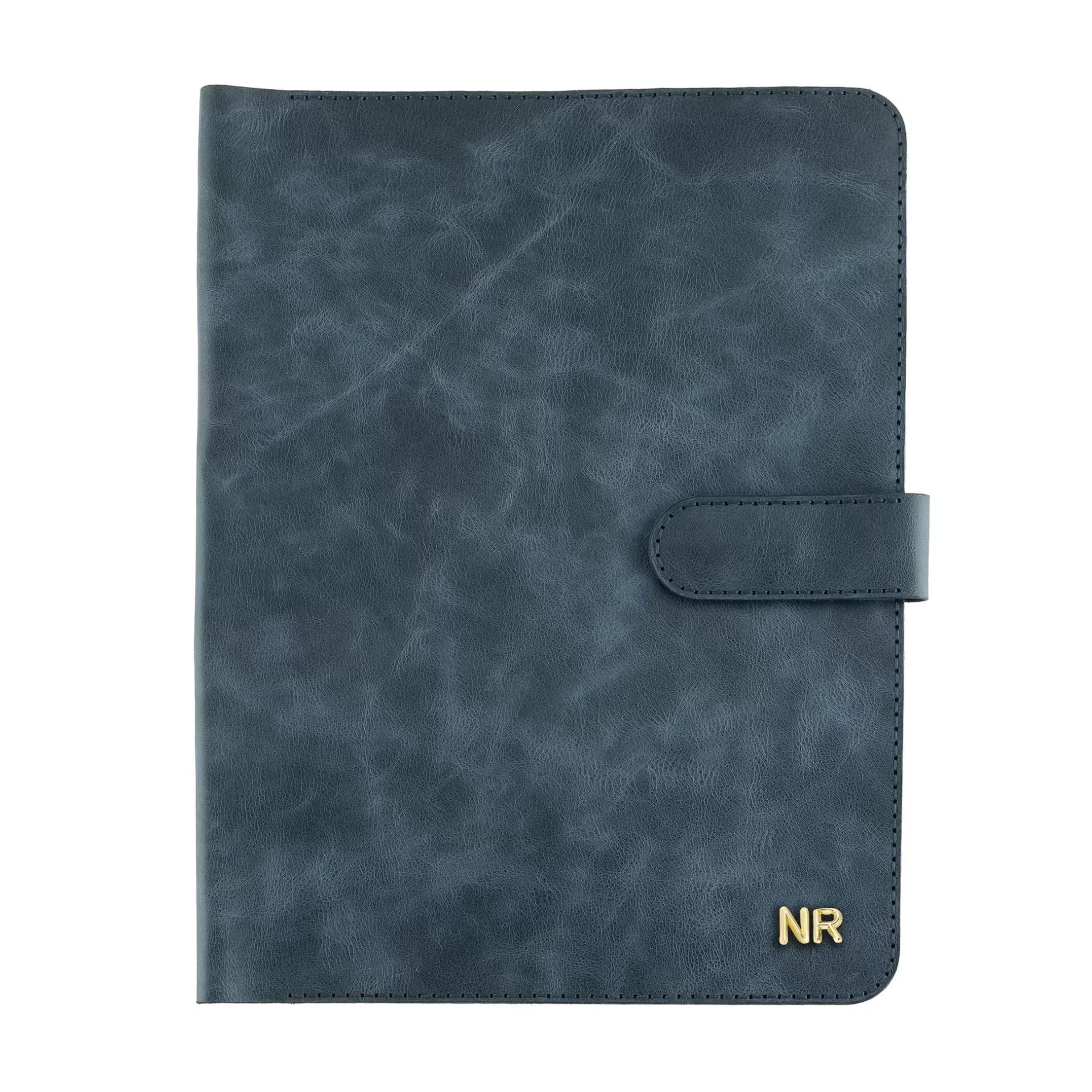 İsme Özel Çıtçıtlı Fonksiyonlu Macbook Organizer - %100 Rainbow Deri - ET02001 - Lacivert