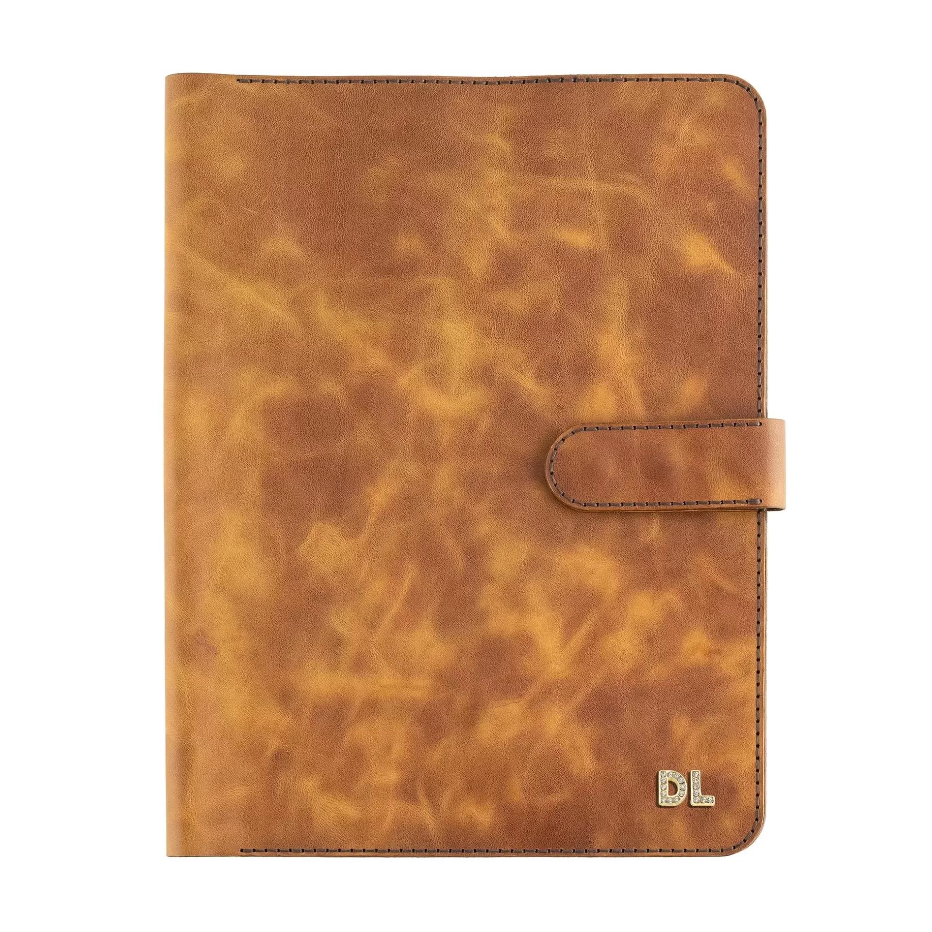 İsme Özel Çıtçıtlı Fonksiyonlu Macbook Organizer - %100 Rainbow Deri - ET02001 - Camel