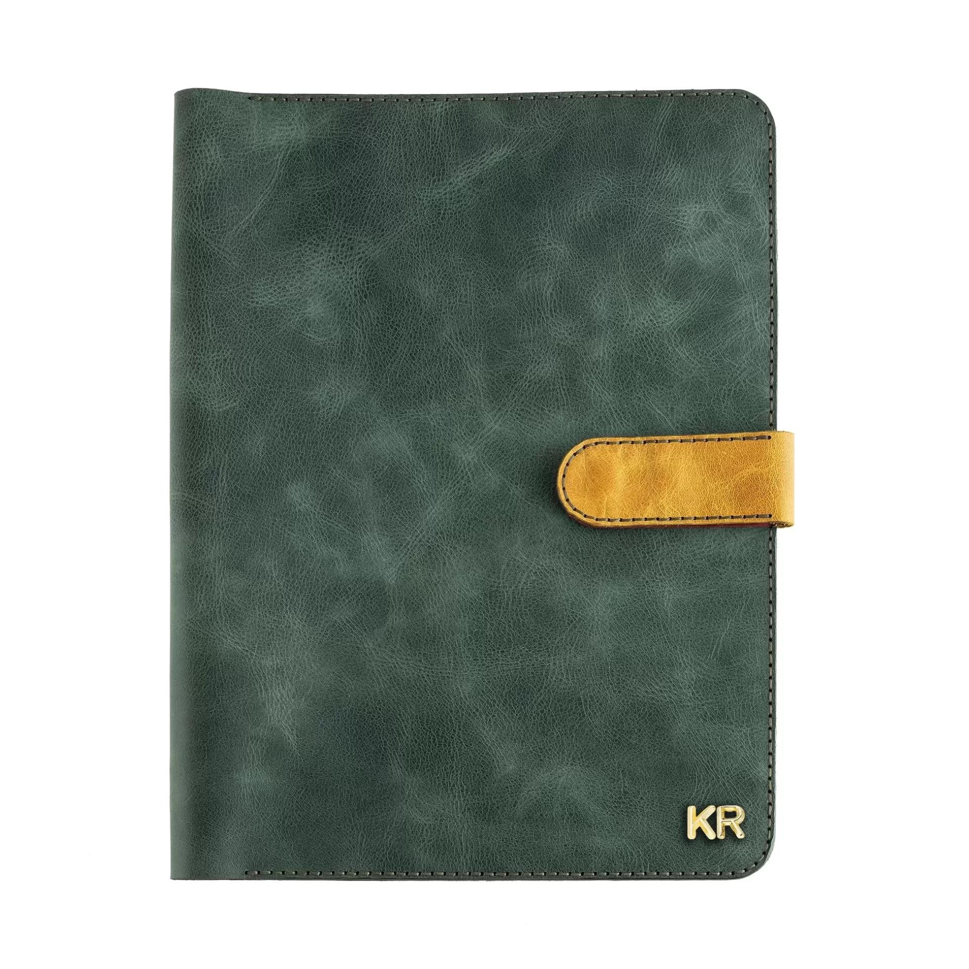 İsme Özel Çıtçıtlı Fonksiyonlu Macbook Organizer - %100 Rainbow Deri - ET02001 - Yeşil - Kırmızı