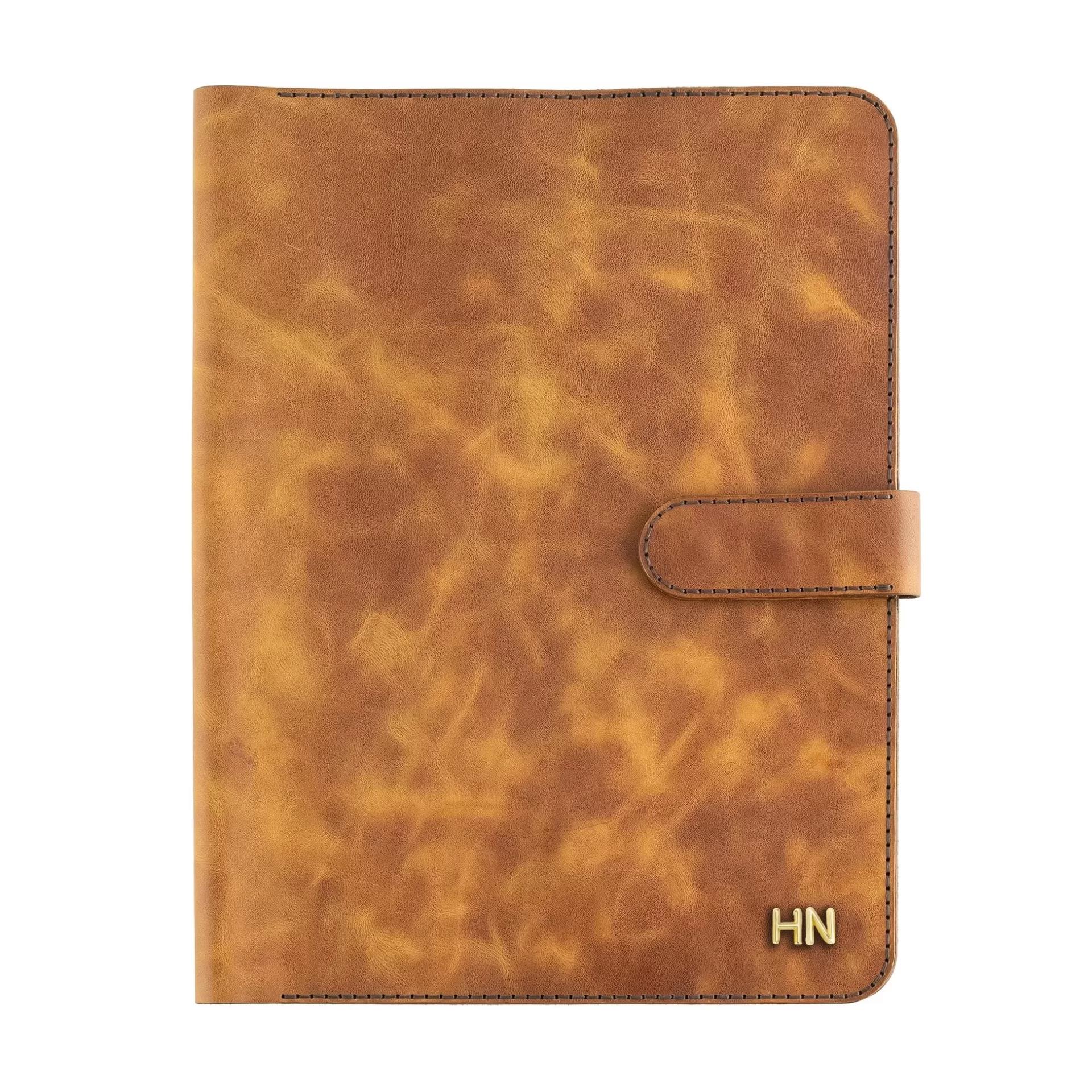 İsme Özel Çıtçıtlı Fonksiyonlu Macbook Organizer - %100 Rainbow Deri - ET02001 - Camel