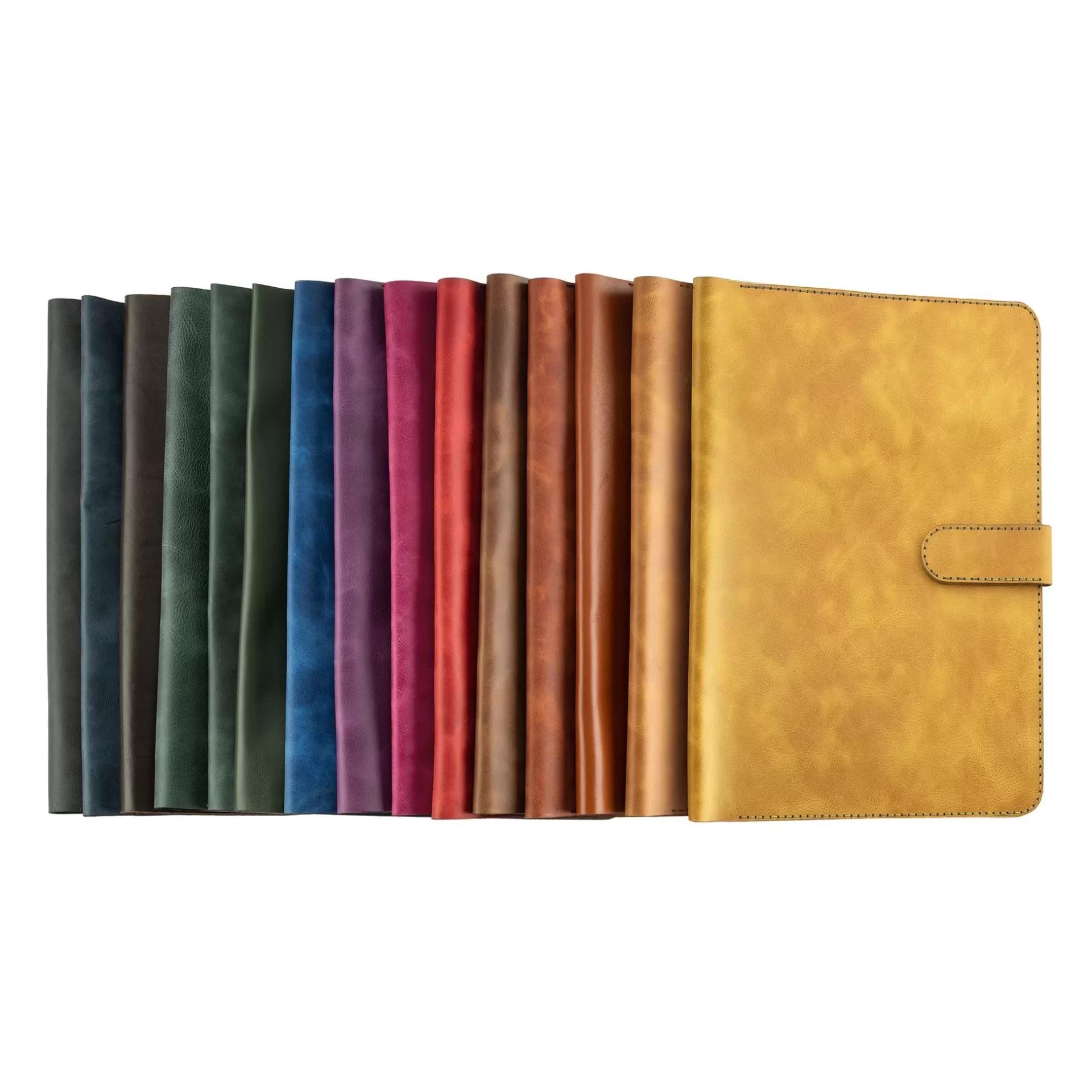İsme Özel Çıtçıtlı Fonksiyonlu Macbook Organizer - %100 Rainbow Deri - ET02001 - Tobacco