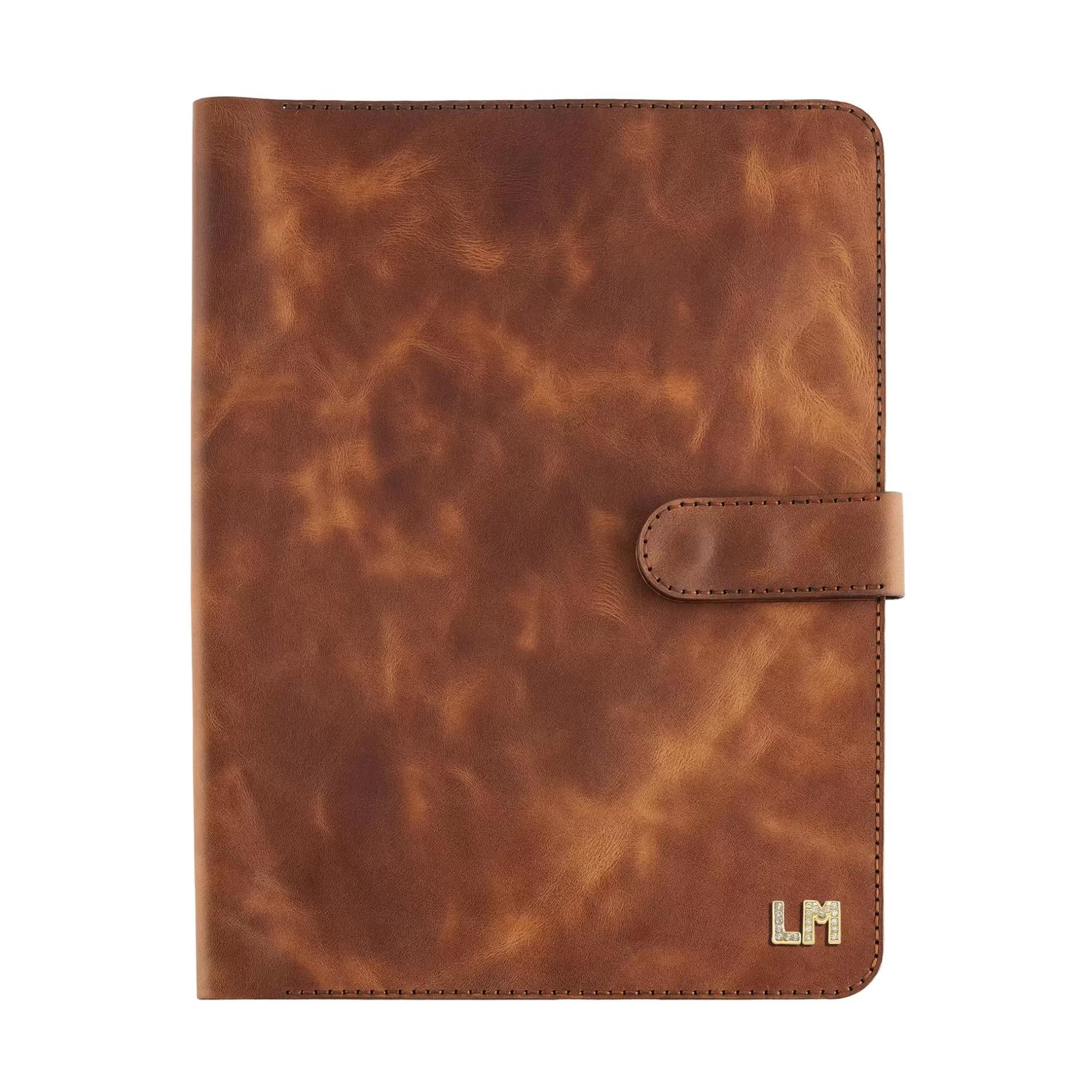 İsme Özel Çıtçıtlı Fonksiyonlu Macbook Organizer - %100 Rainbow Deri - ET02001 - Kahverengi