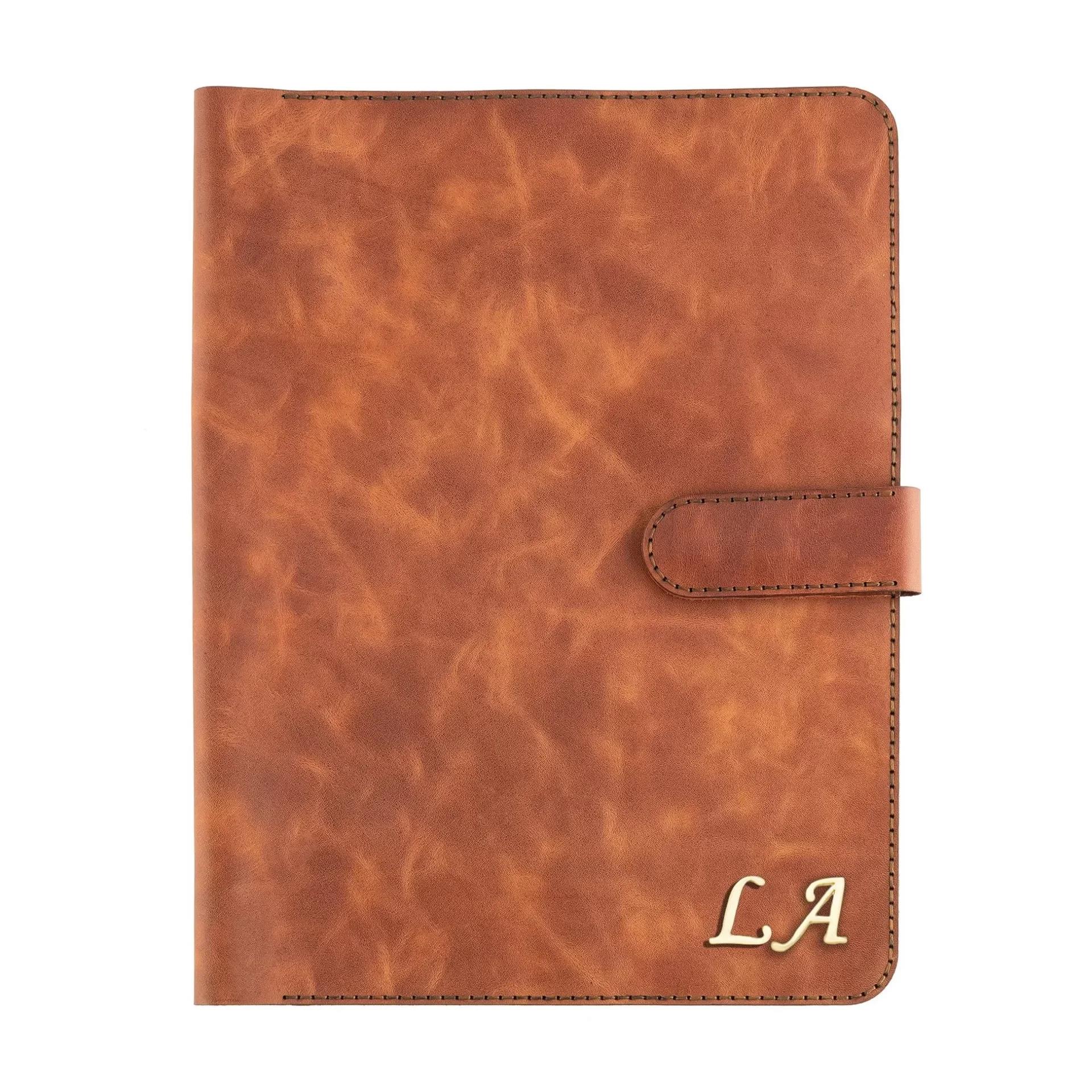 İsme Özel Çıtçıtlı Fonksiyonlu Macbook Organizer - %100 Rainbow Deri - ET02001 - Tobacco