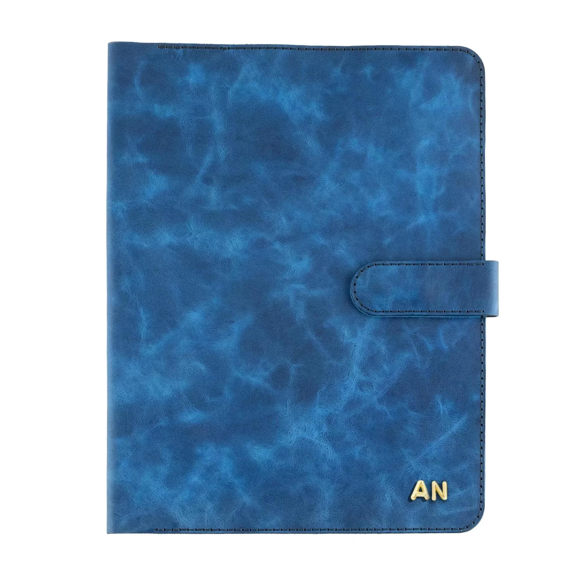 İsme Özel Çıtçıtlı Fonksiyonlu Macbook Organizer - %100 Rainbow Deri - ET02001 - Saks Mavisi
