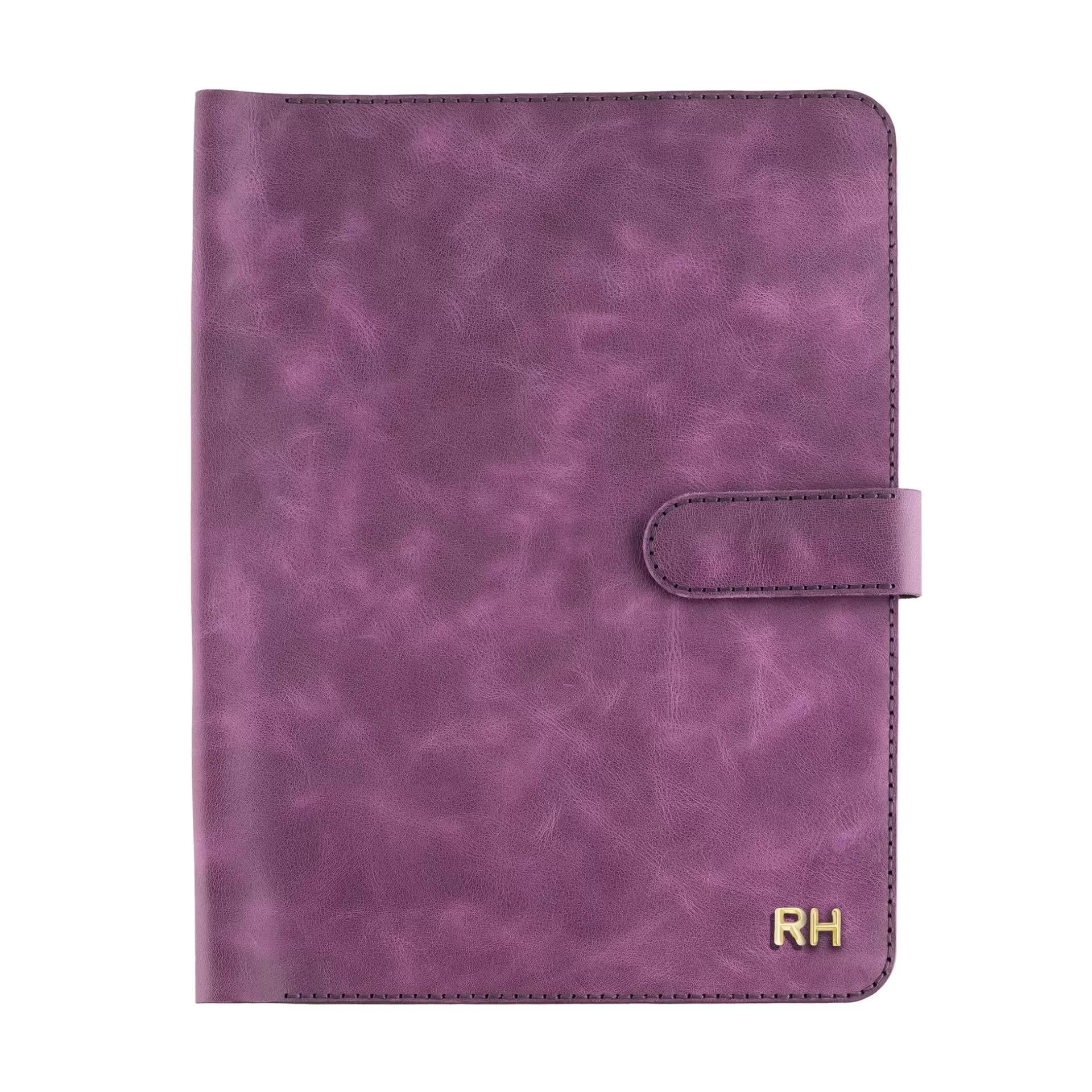 İsme Özel Çıtçıtlı Fonksiyonlu Macbook Organizer - %100 Rainbow Deri - ET02001 - Mor