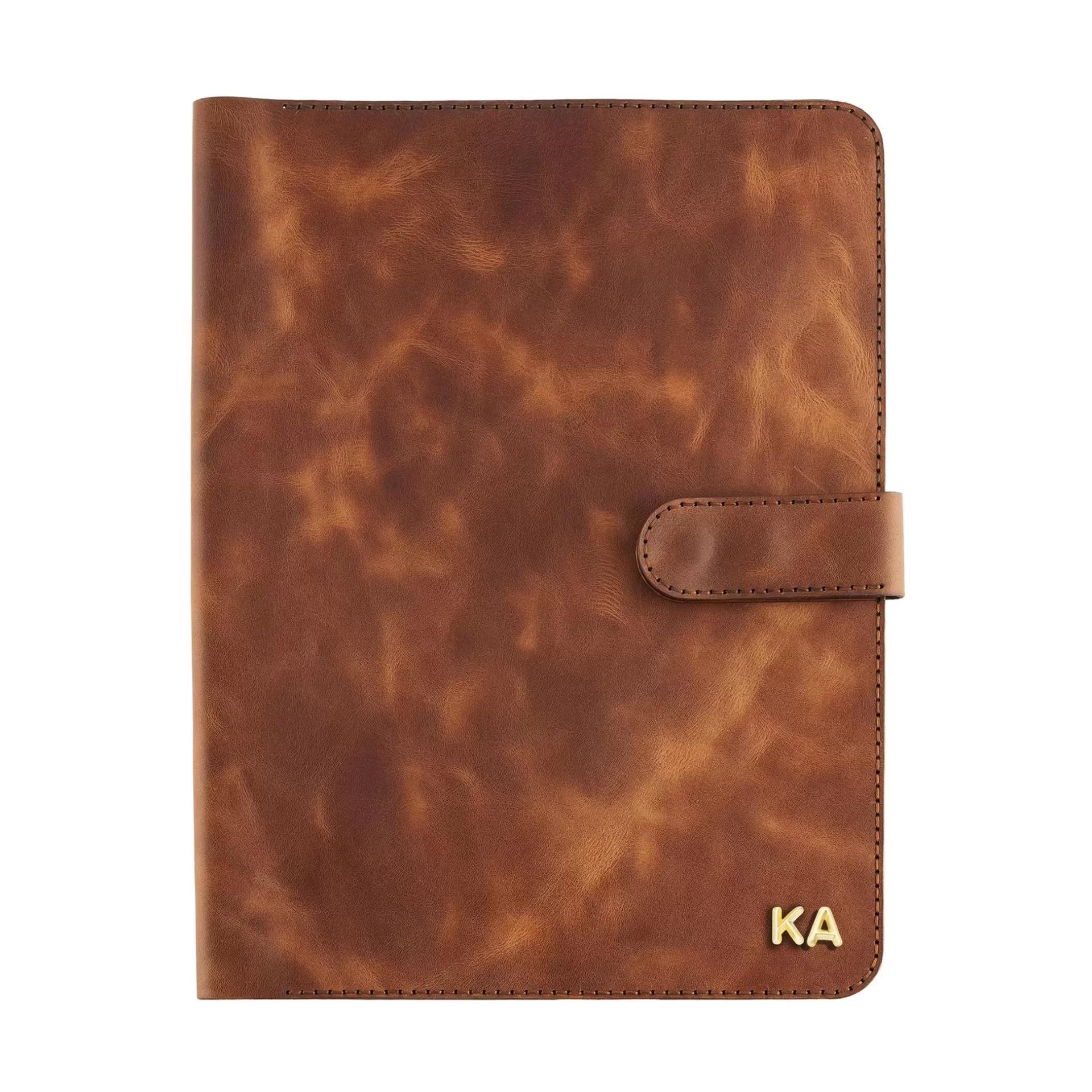 İsme Özel Çıtçıtlı Fonksiyonlu Macbook Organizer - %100 Rainbow Deri - ET02001 - Kahverengi